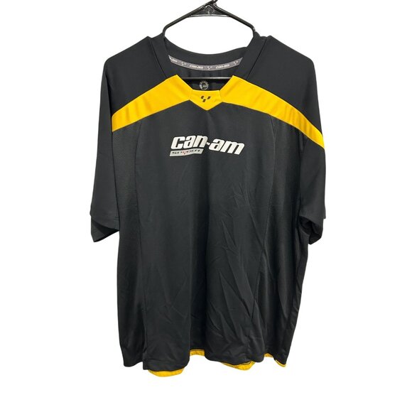 BRP Colorblock Can-Am Spyder Short Sleeve T-Shirt Black Yellow Size 2XL Moto - Picture 1 of 10